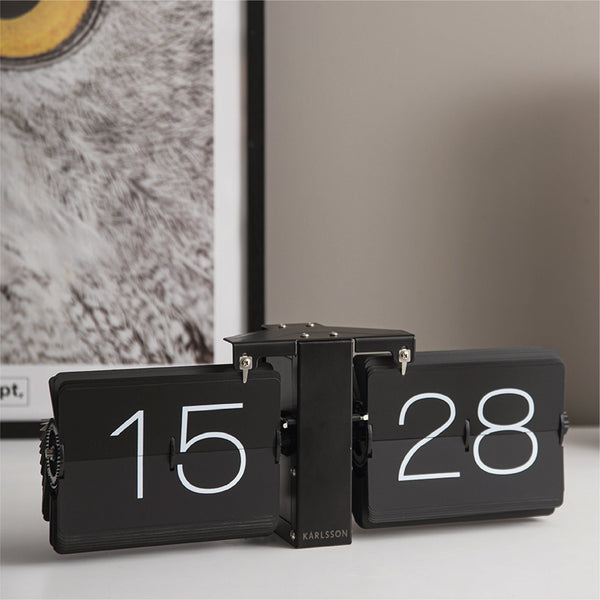 Flip Clock - Black 復古翻頁鐘 Karlsson