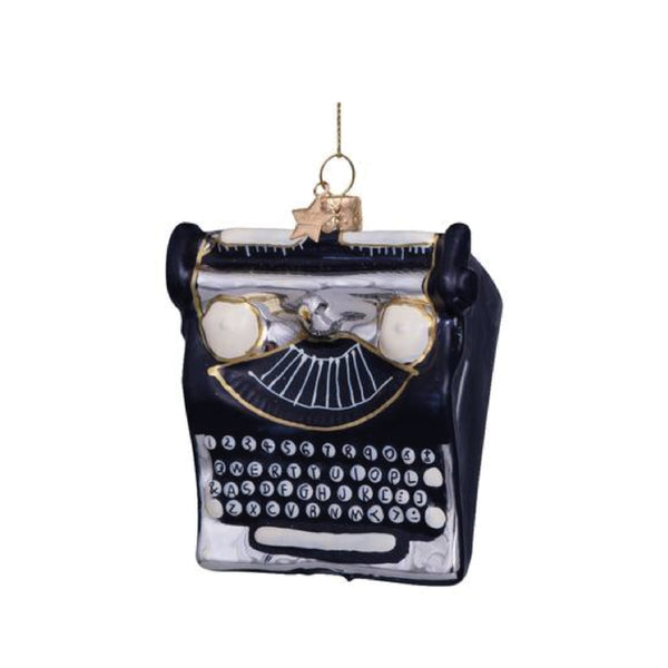 Gold Typewriter Ornament Glass 玻璃掛飾