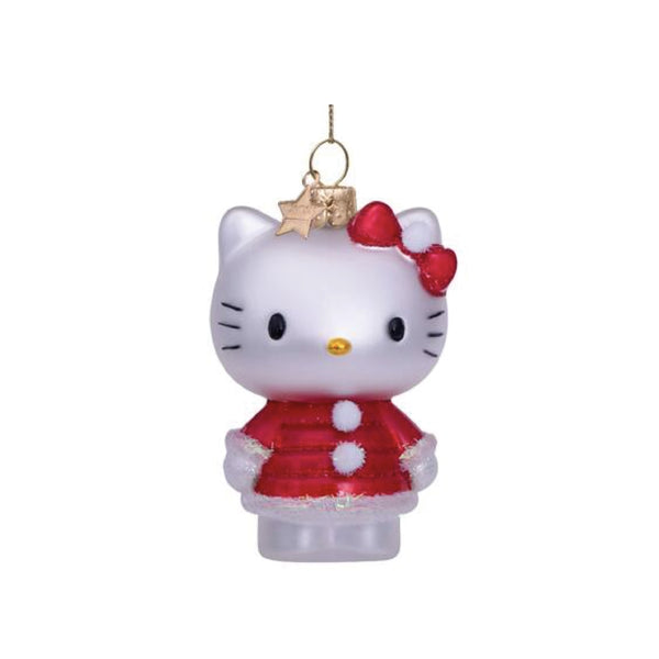 Hello Kitty With Xmas Dress Ornament Glass 玻璃聖誕掛飾