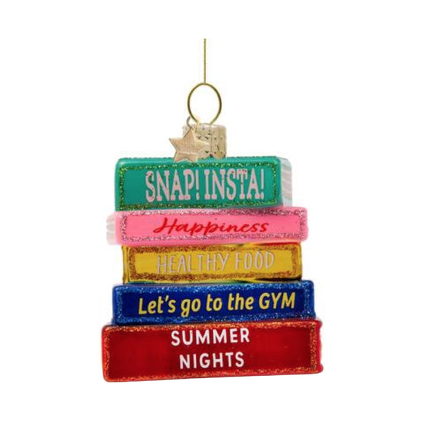 Multi Color Books Ornament Glass 玻璃掛飾