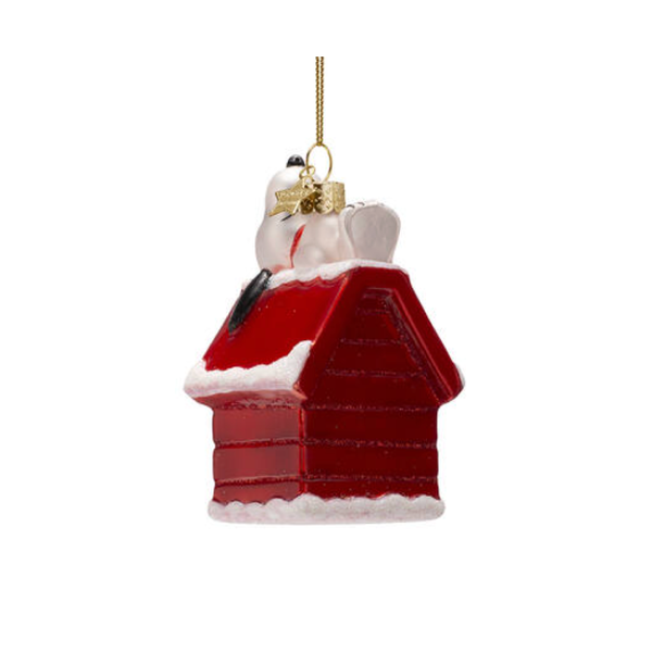 Snoopy Laying On Doghouse Ornament Glass 玻璃掛飾