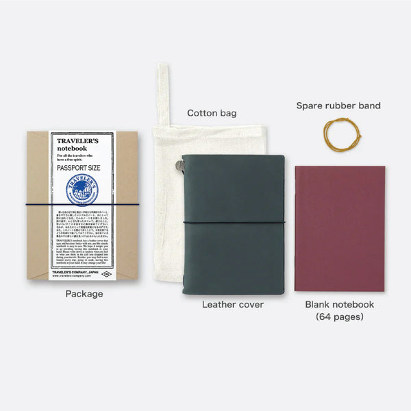 日本 TRAVELER'S Notebook 牛皮旅人手帳組 Passport Size - Blue