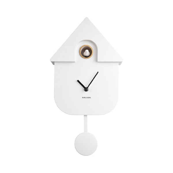 白色 Wall Clock Modern Cuckoo 搖擺布谷鳥掛鐘 ( 整點報時 )