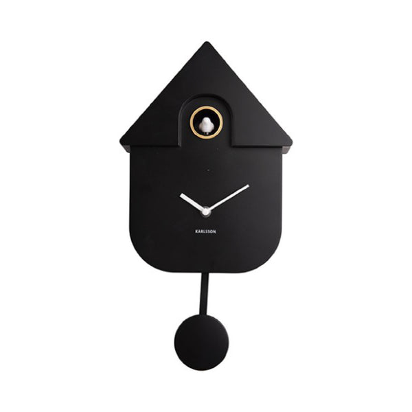 黑色 Wall Clock Modern Cuckoo 搖擺布谷鳥掛鐘 ( 整點報時 )