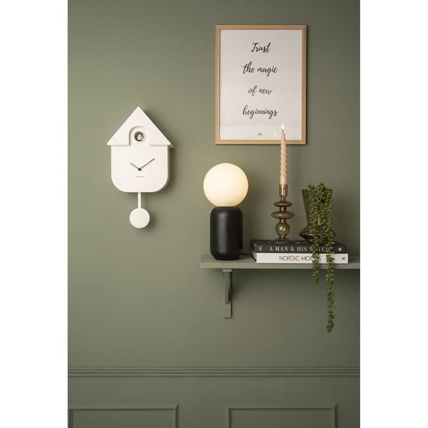 白色 Wall Clock Modern Cuckoo 搖擺布谷鳥掛鐘 ( 整點報時 )