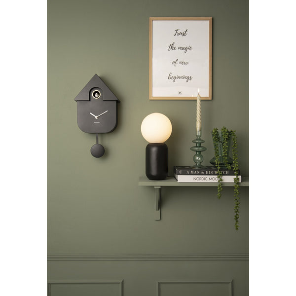 黑色 Wall Clock Modern Cuckoo 搖擺布谷鳥掛鐘 ( 整點報時 )