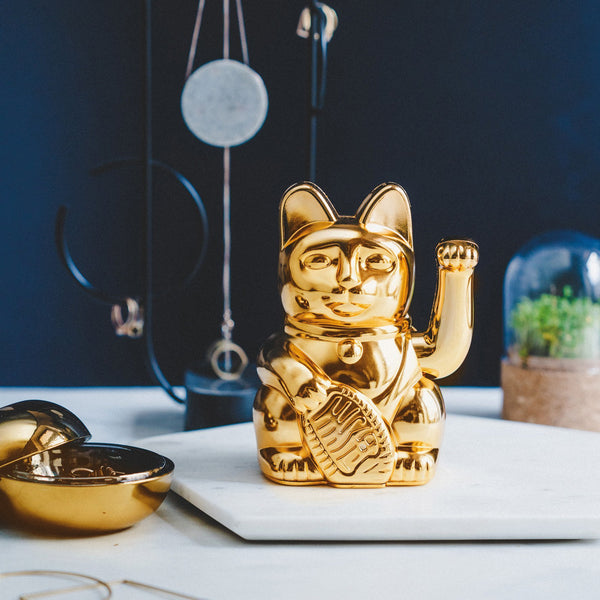 Lucky Cat Glossy Gold MANEKI NEKO by donkey