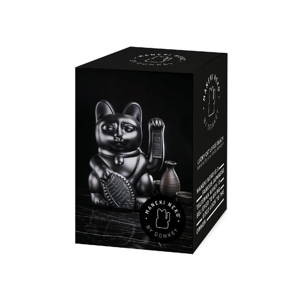 Lucky Cat Large Black MANEKI NEKO by donkey