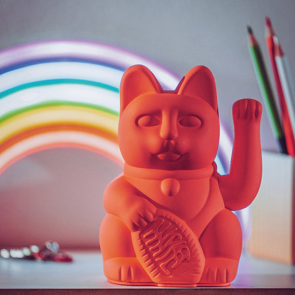 Lucky Cat Neon Pink MANEKI NEKO by donkey