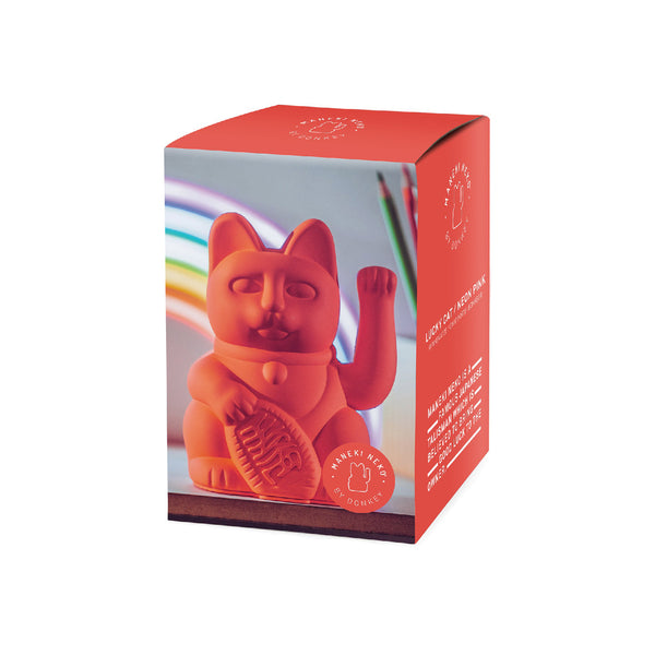 Lucky Cat Neon Pink MANEKI NEKO by donkey