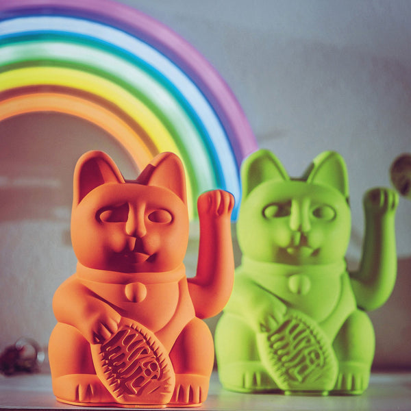 Lucky Cat Neon Pink MANEKI NEKO by donkey