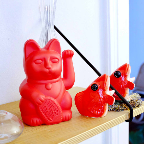 Lucky Cat Red MANEKI NEKO by donkey