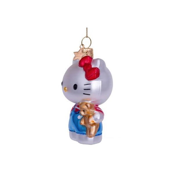 Ornament Glass Hello Kitty Blue With Bear 玻璃聖誕掛飾 Vondels