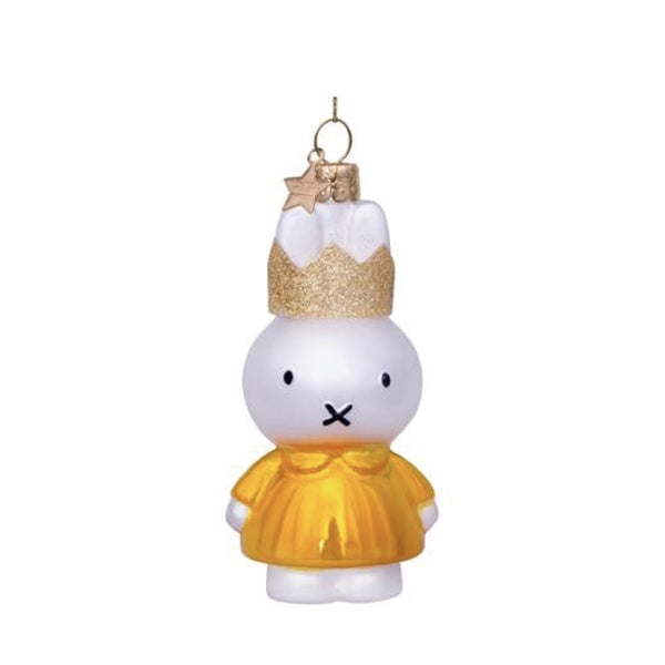 Ornament Glass Miffy Yellow Dress With Crown 玻璃聖誕掛飾 Vondels