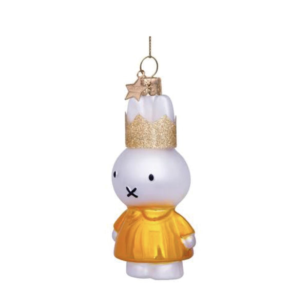 Ornament Glass Miffy Yellow Dress With Crown 玻璃聖誕掛飾 Vondels