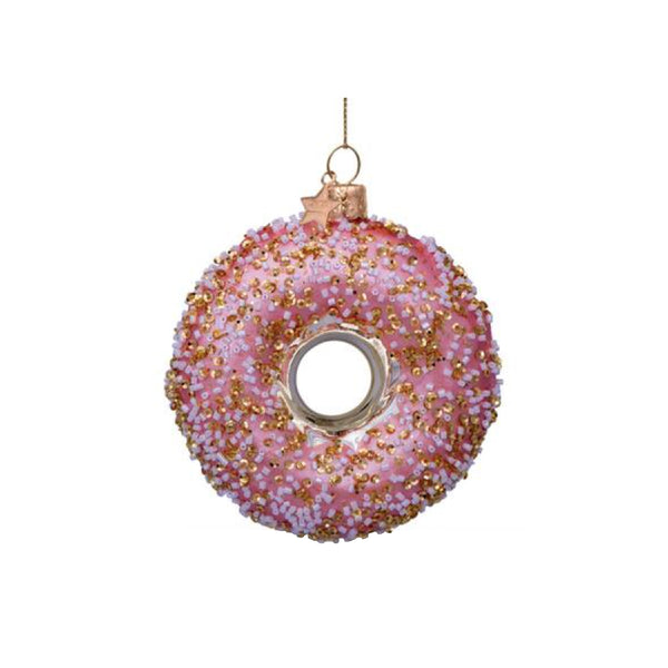 Pink Donut With Decoration Ornament Glass 玻璃聖誕掛飾