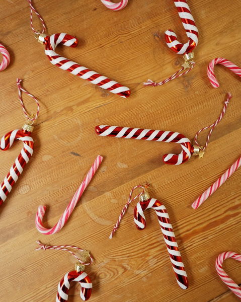 Ornament Glass Candy Cane 玻璃聖誕掛飾