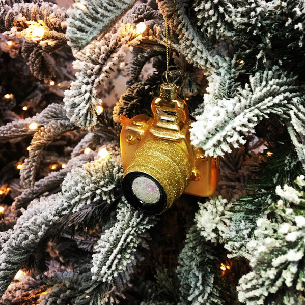 Gold Camera Ornament Glass 玻璃掛飾