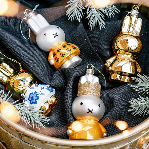 Ornament Glass Miffy Yellow Dress With Crown 玻璃掛飾