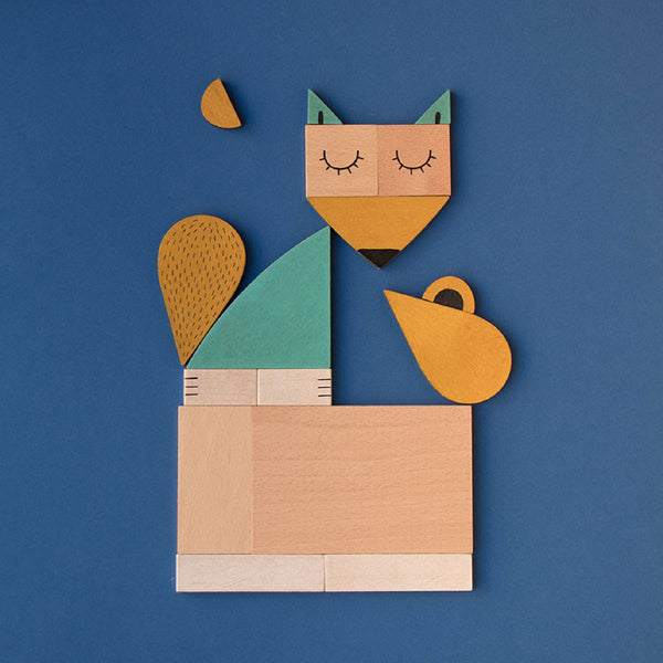 The Fox and The Mouse 小孩學習積木玩具 Londji